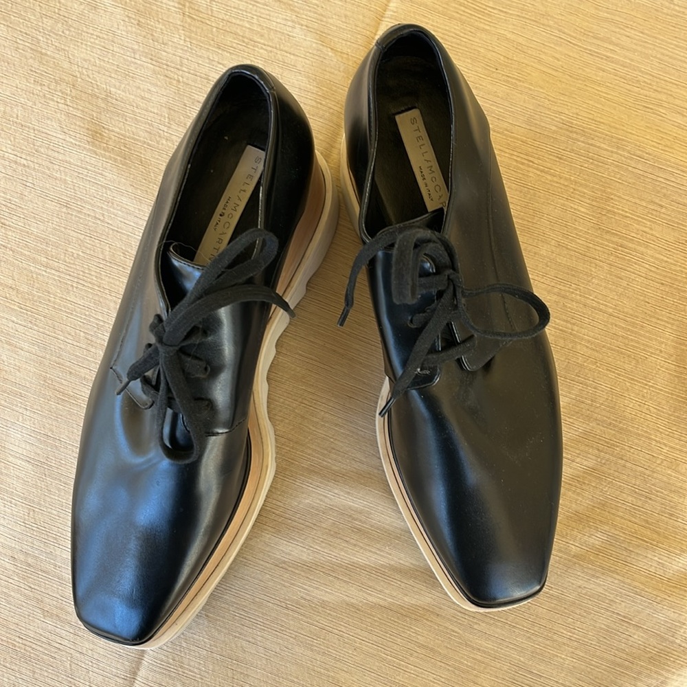 Stella McCartney platform Oxford shoes Black. Womens 39 1/2/ 9. Lightly worn. - Picture 2 of 8